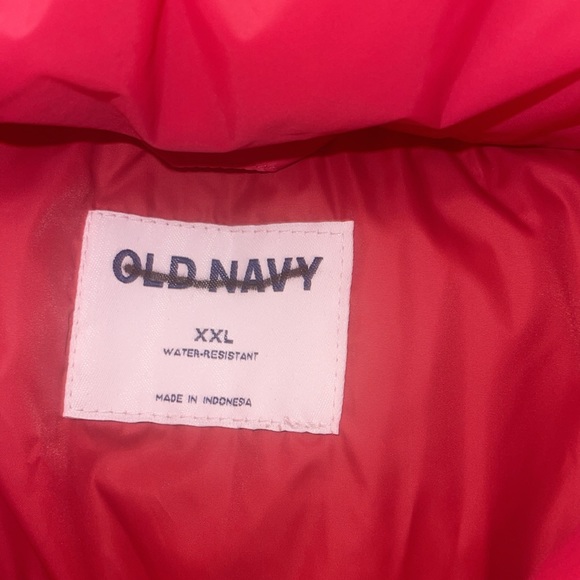 OLD NAVY Water-Resistant Frost Free Short Puffer Cactus flower Jacket Sz XXL WMN - Picture 5 of 6